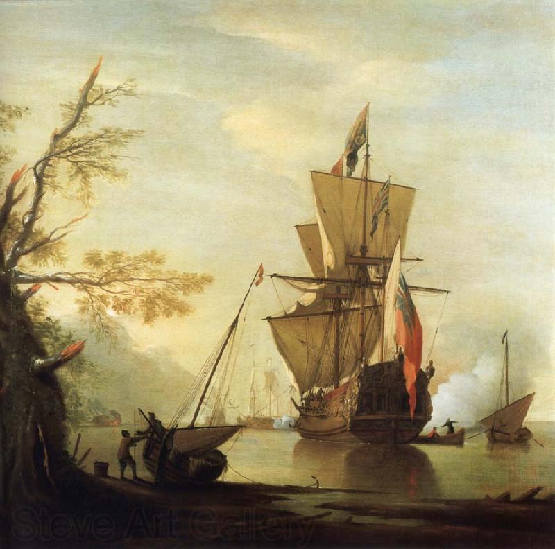 Monamy, Peter Stern view of the Royal Caroline Norge oil painting art